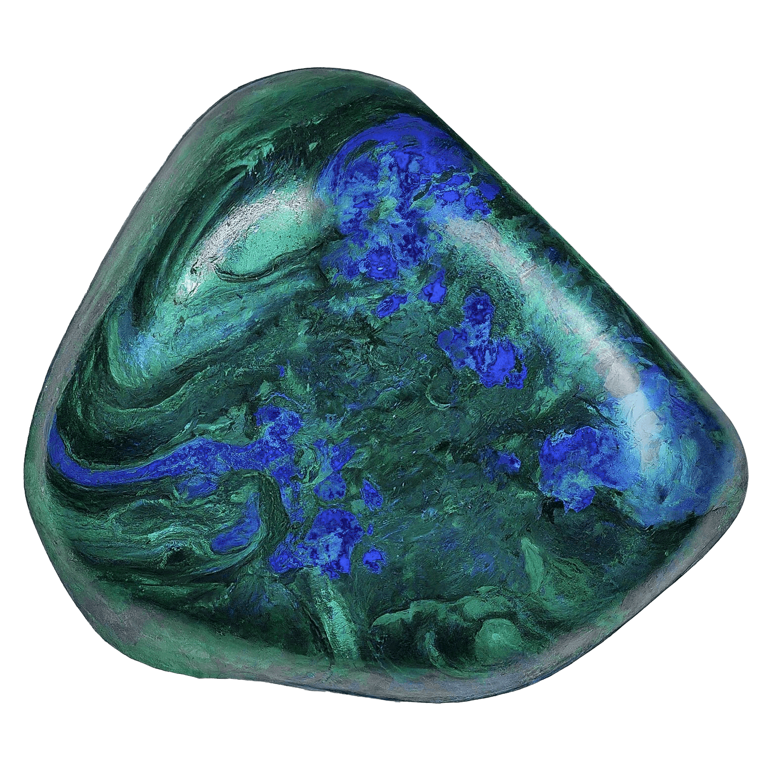 Azurmalachite crystal