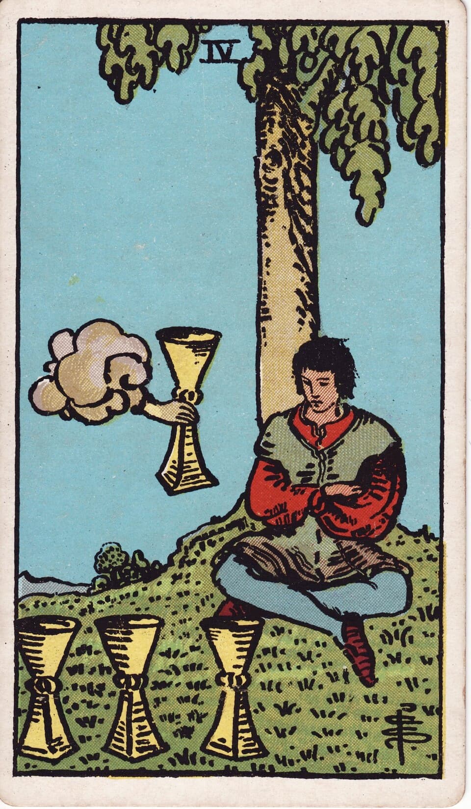 Four of Cups tarot card, Rider-Waite-Smith deck