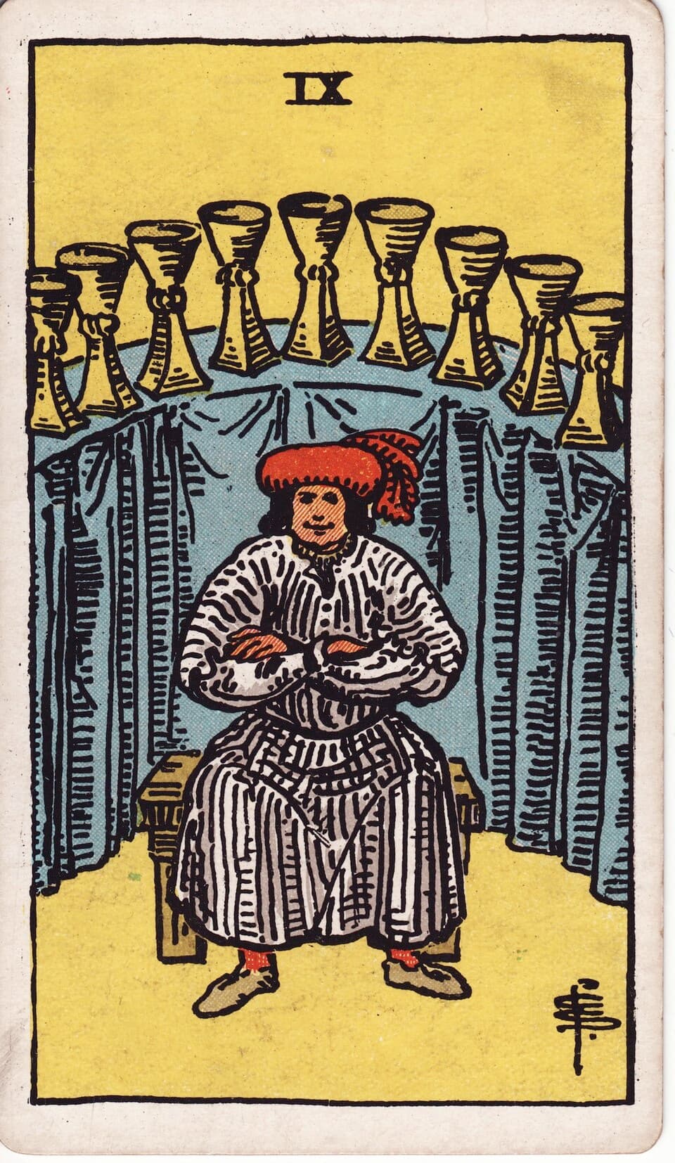 Nine of Cups tarot card, Rider-Waite-Smith deck