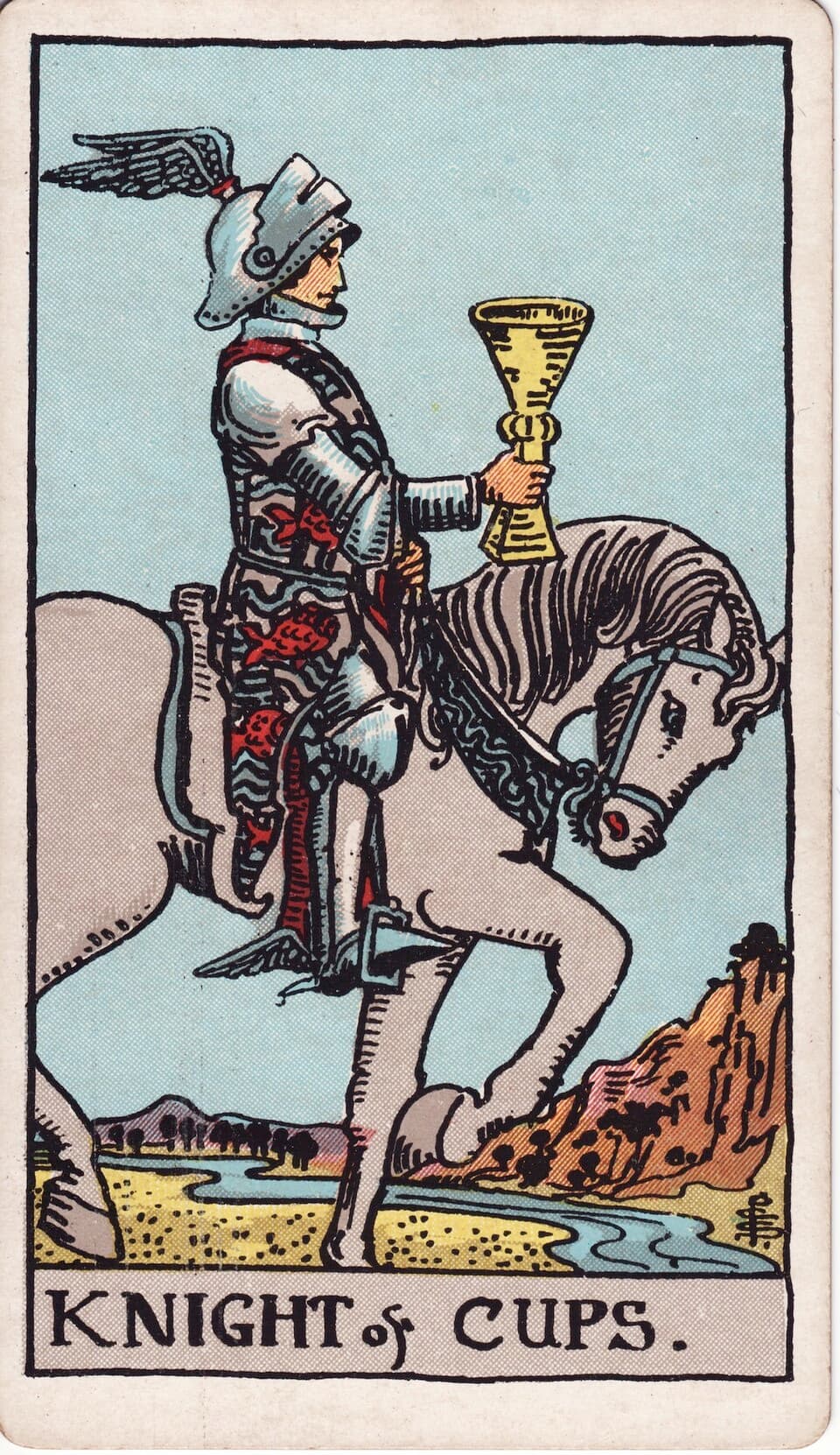 Knight of Cups tarot card, Rider-Waite-Smith deck