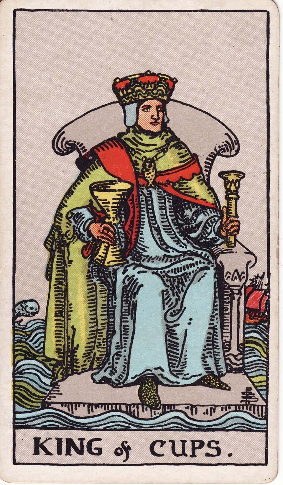 King of Cups tarot card, Rider-Waite-Smith deck