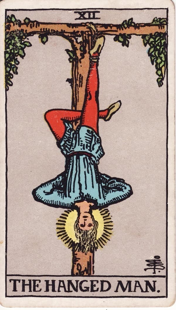 The Hanged Man tarot card, Rider-Waite-Smith deck