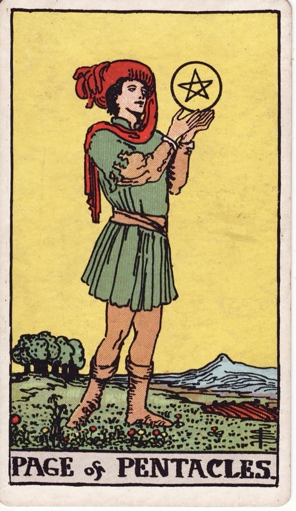 Page of Pentacles tarot card, Rider-Waite-Smith deck
