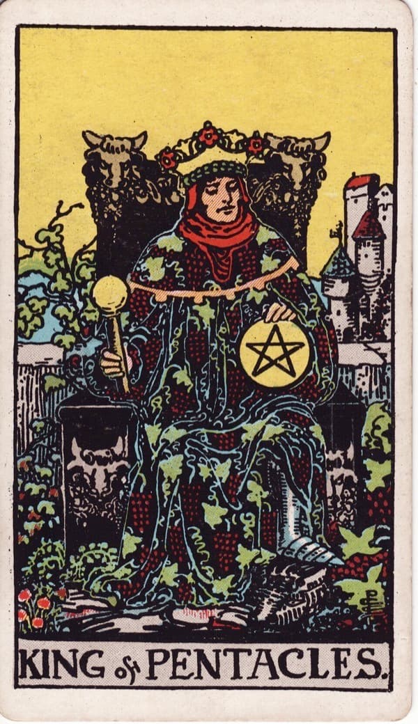 King of Pentacles tarot card, Rider-Waite-Smith deck