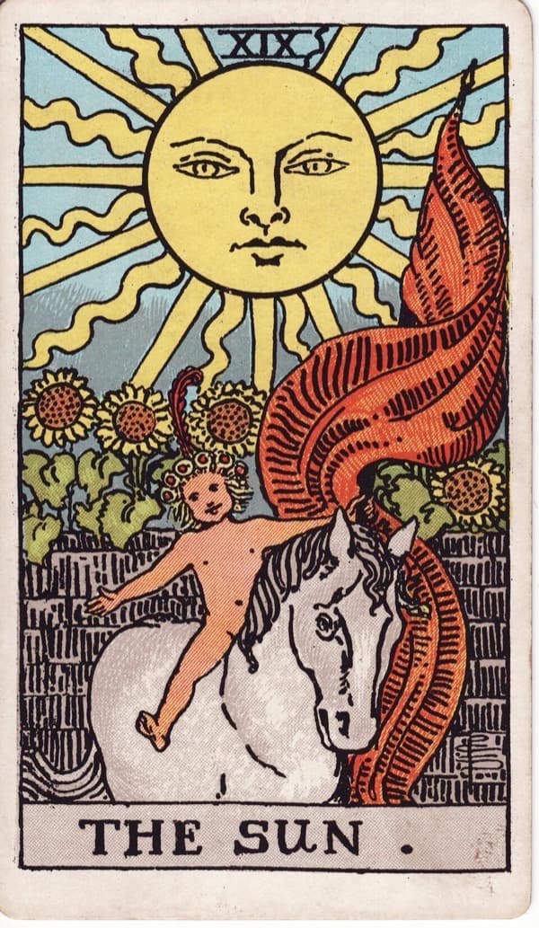 The Sun tarot card, Rider-Waite-Smith deck