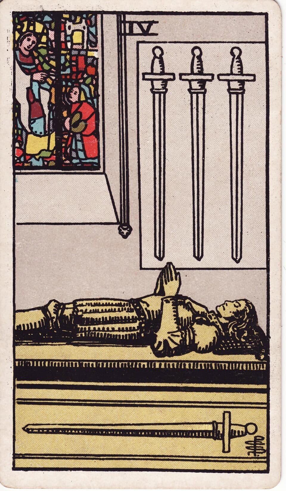 Four of Swords tarot card, Rider-Waite-Smith deck