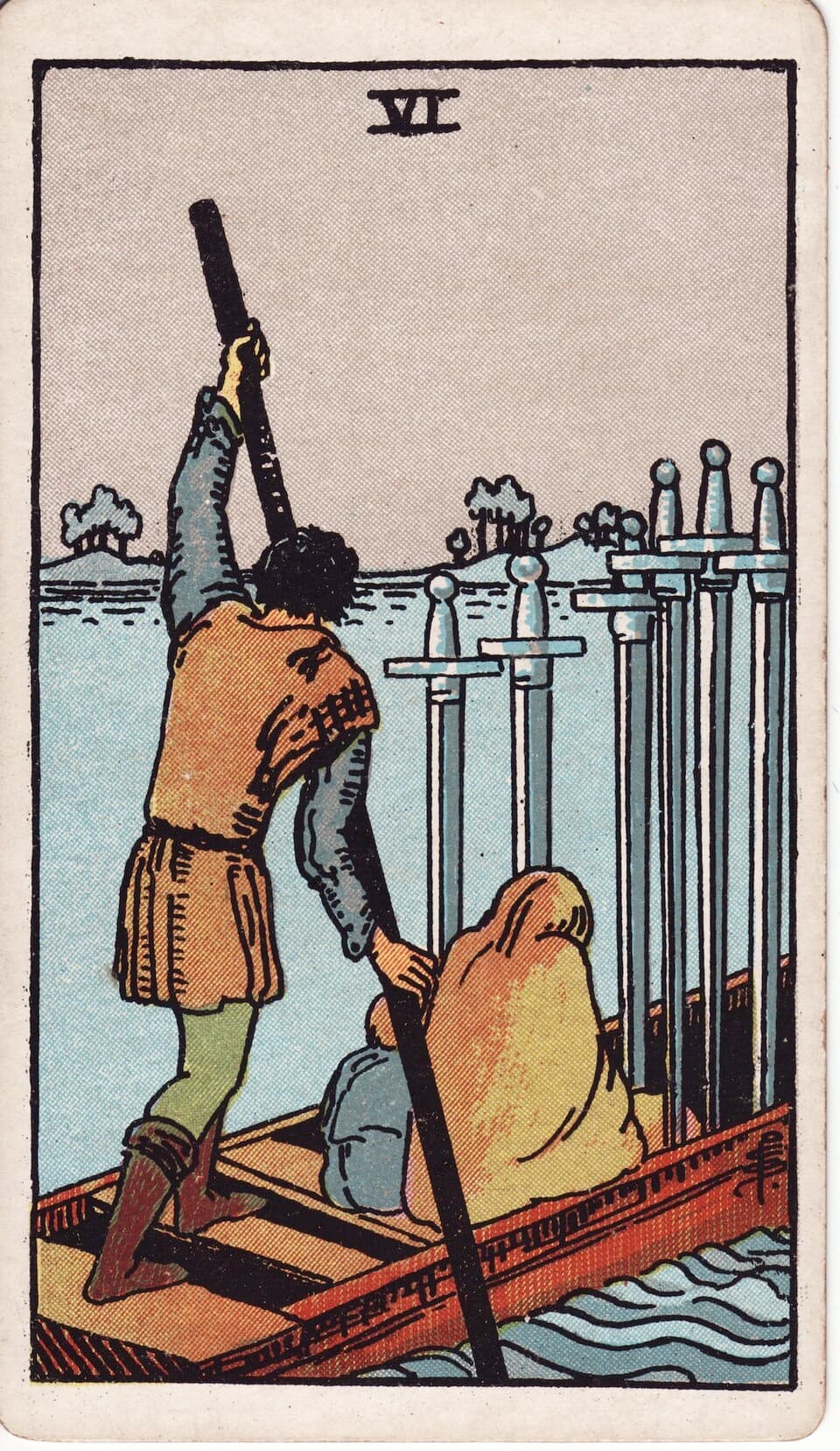 Six of Swords tarot card, Rider-Waite-Smith deck
