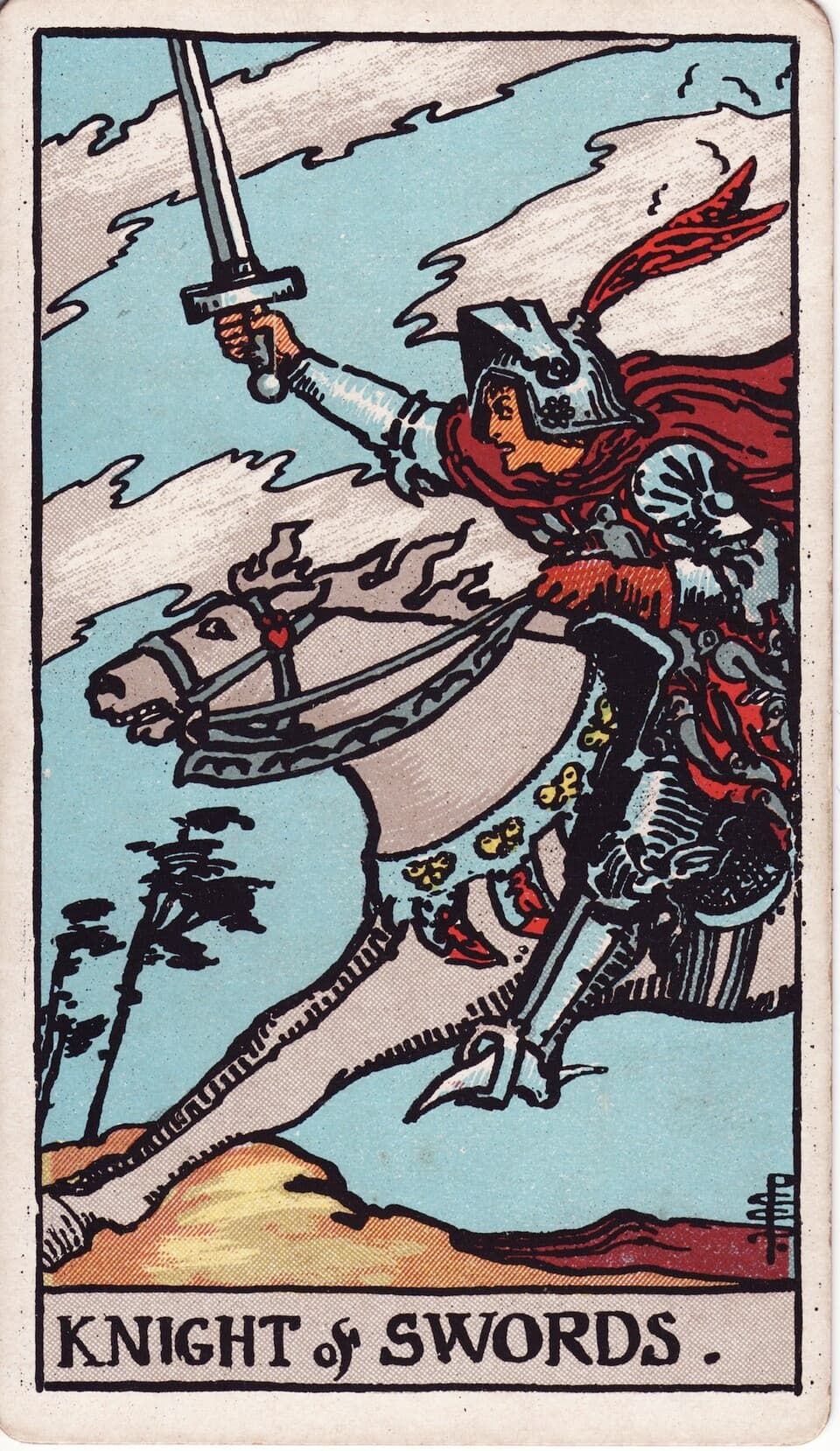 Knight of Swords tarot card, Rider-Waite-Smith deck