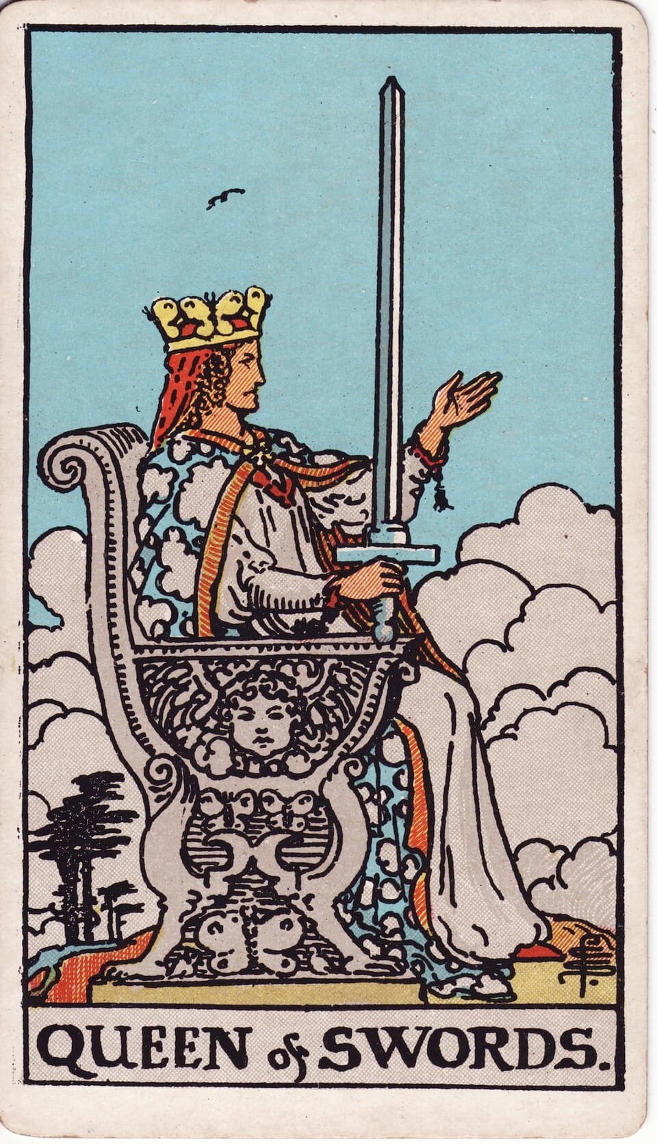 Queen of Swords tarot card, Rider-Waite-Smith deck
