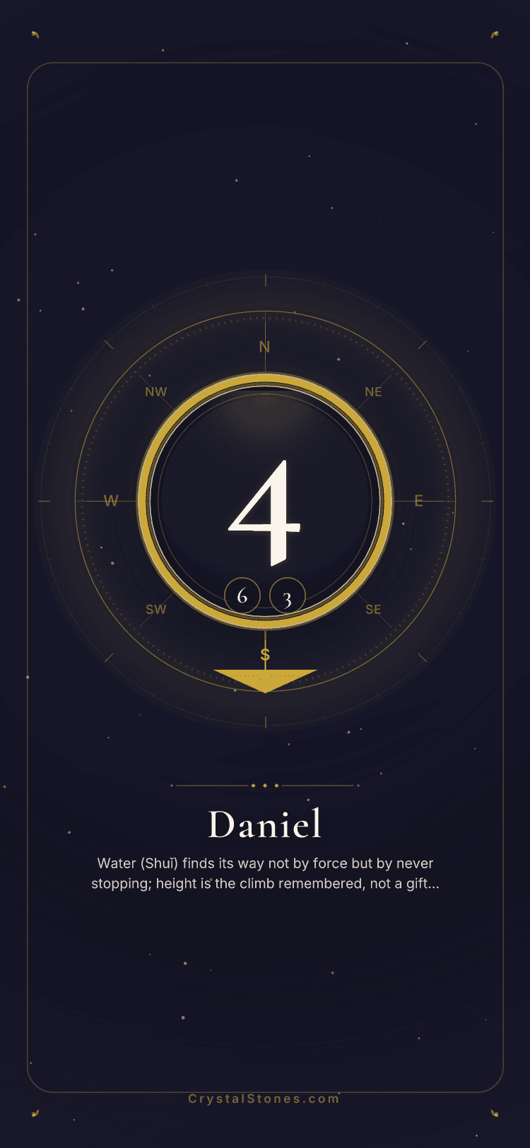 Career Lucky Wallpaper example shown on a phone lock screen, the Water 水 element, with the clock sitting clear of the medallion