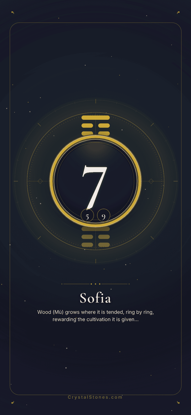 Study and Focus Lucky Wallpaper example shown on a phone lock screen, the Wood 木 element, with the clock sitting clear of the medallion