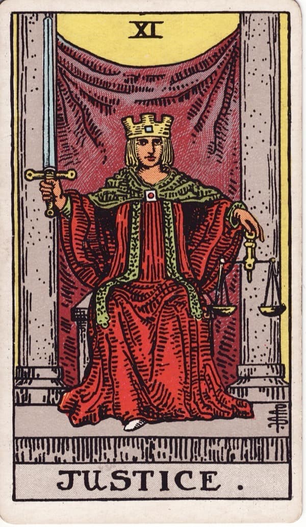 Justice tarot card